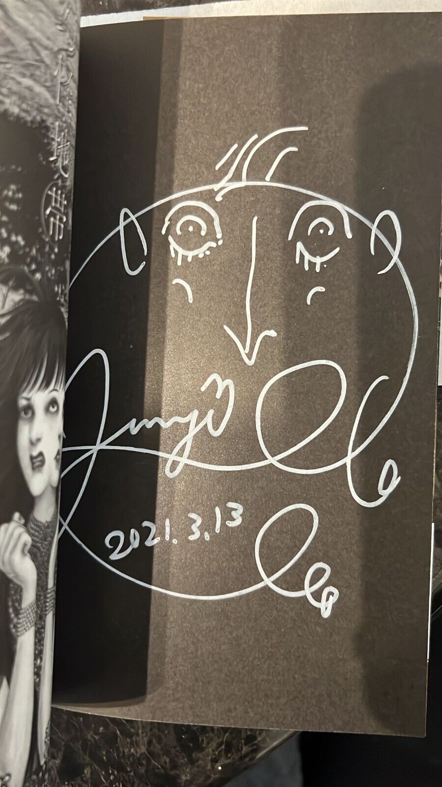 Junji Ito Signed Sketch Autographed book Love Affair of the Dead Genkaichitai