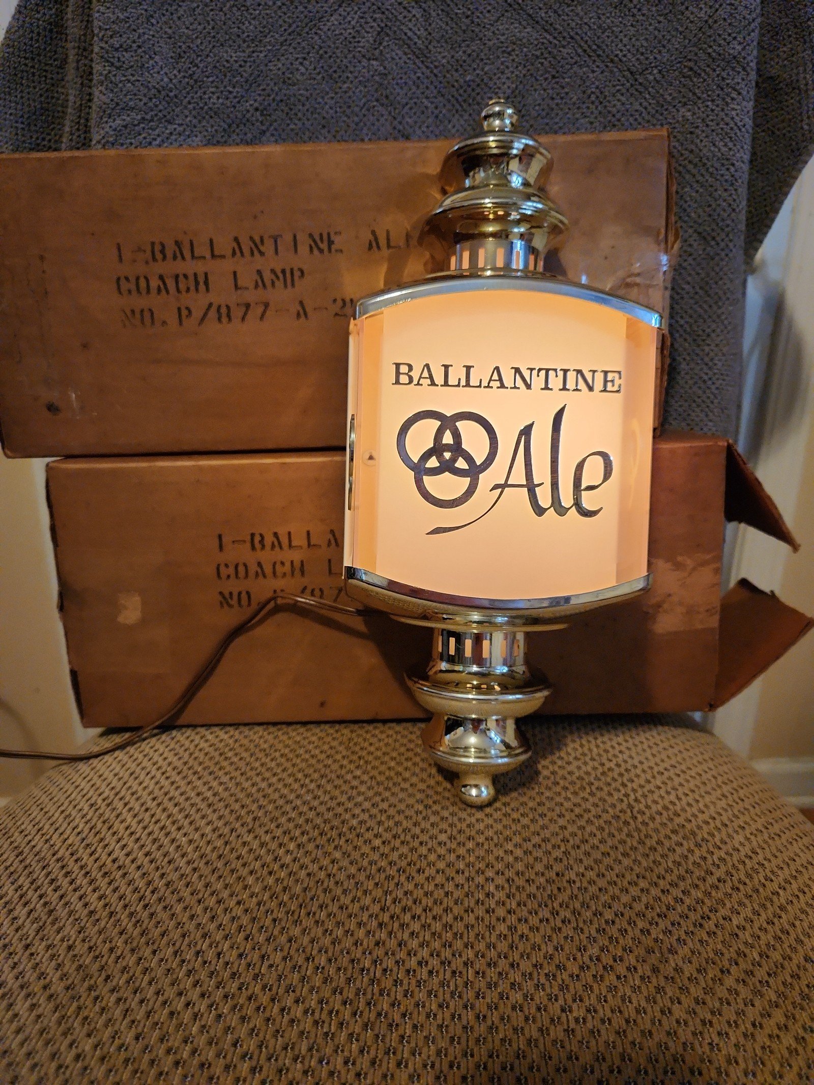 2 NOS Ballentine Ale Coach Lamps (wall sconce)
