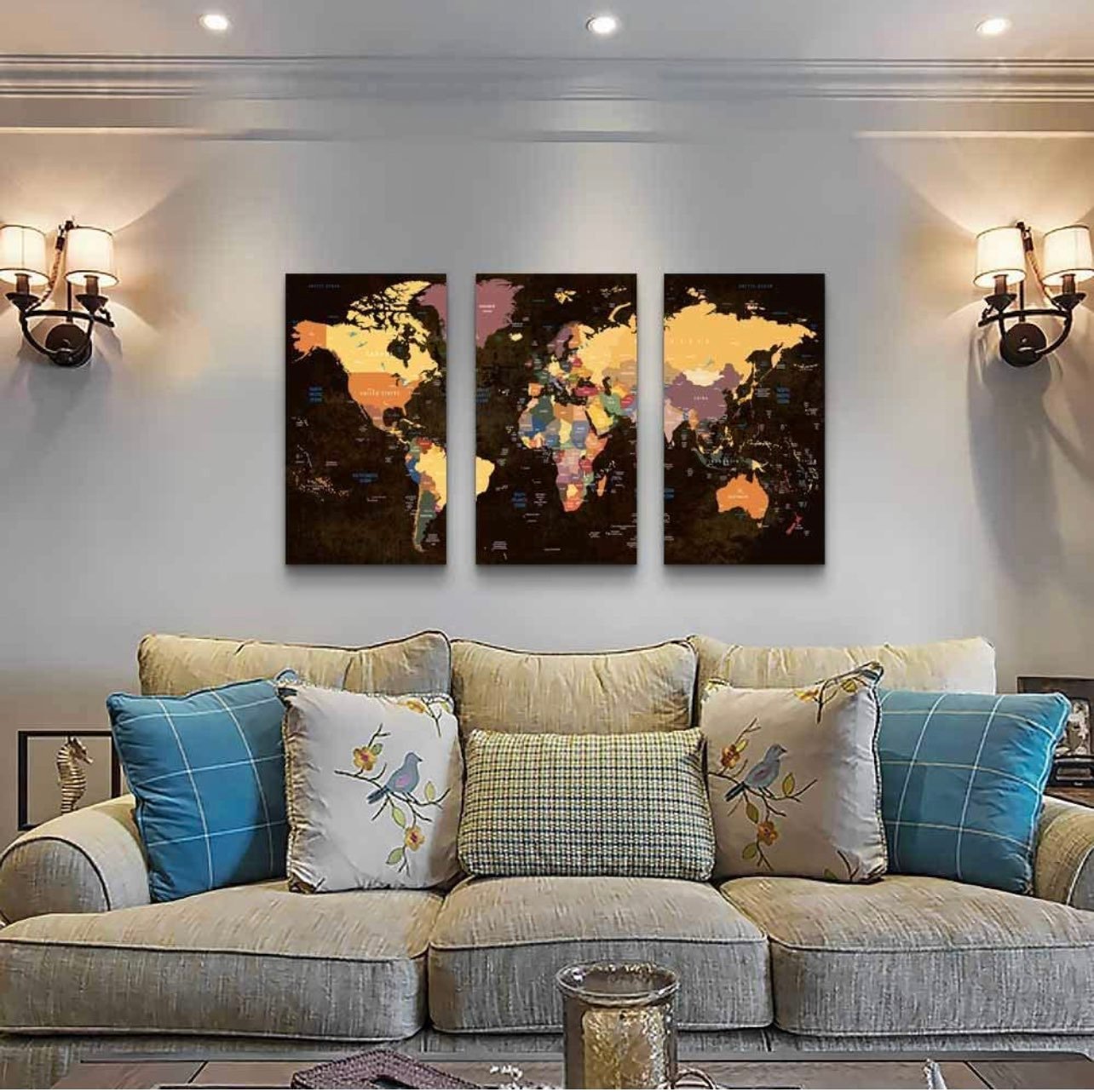 Vintage World Map Wall Art