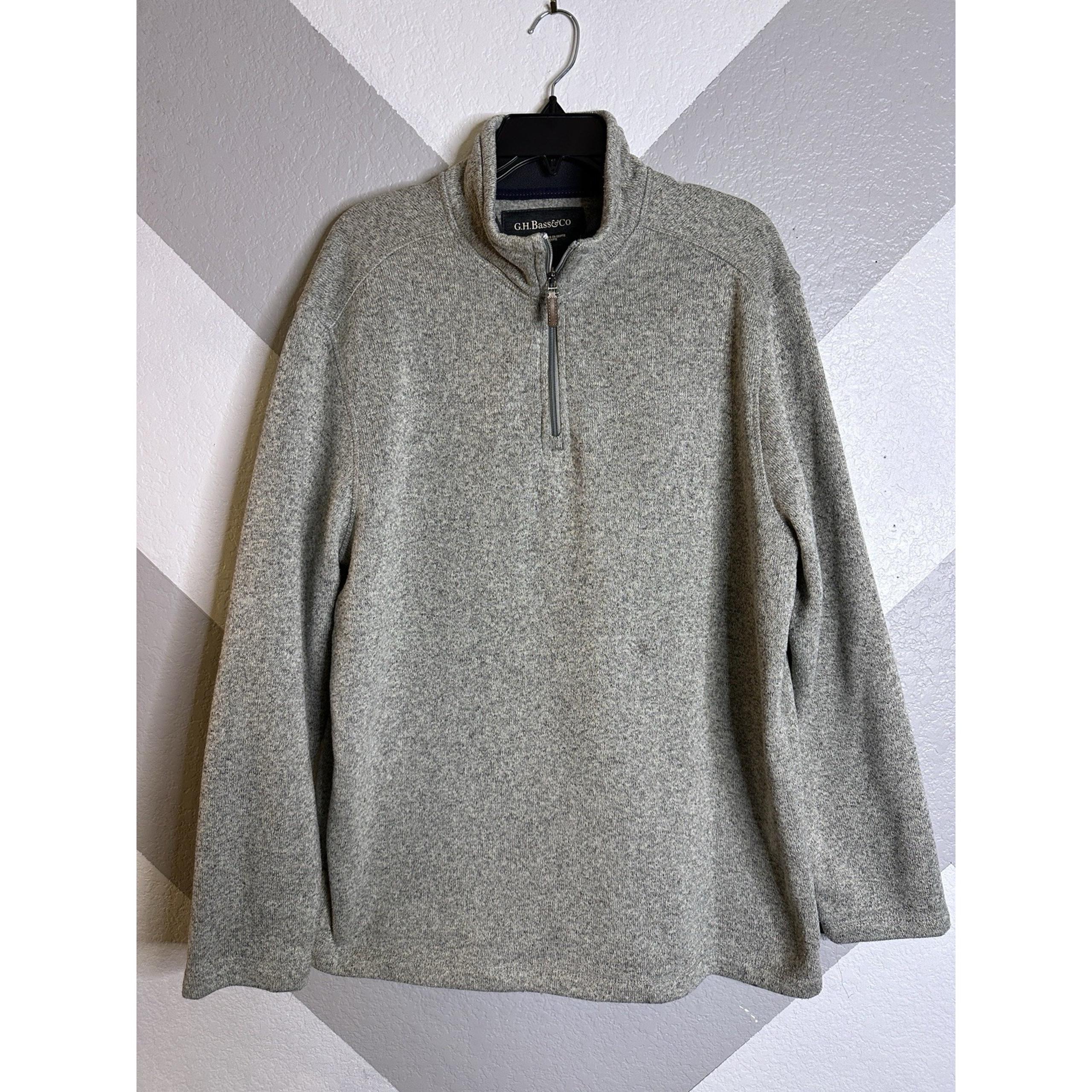 GH Bass & Co - Gray 1/4 Zipper Pullover Long Sleeve Shirt Men's - Size XL