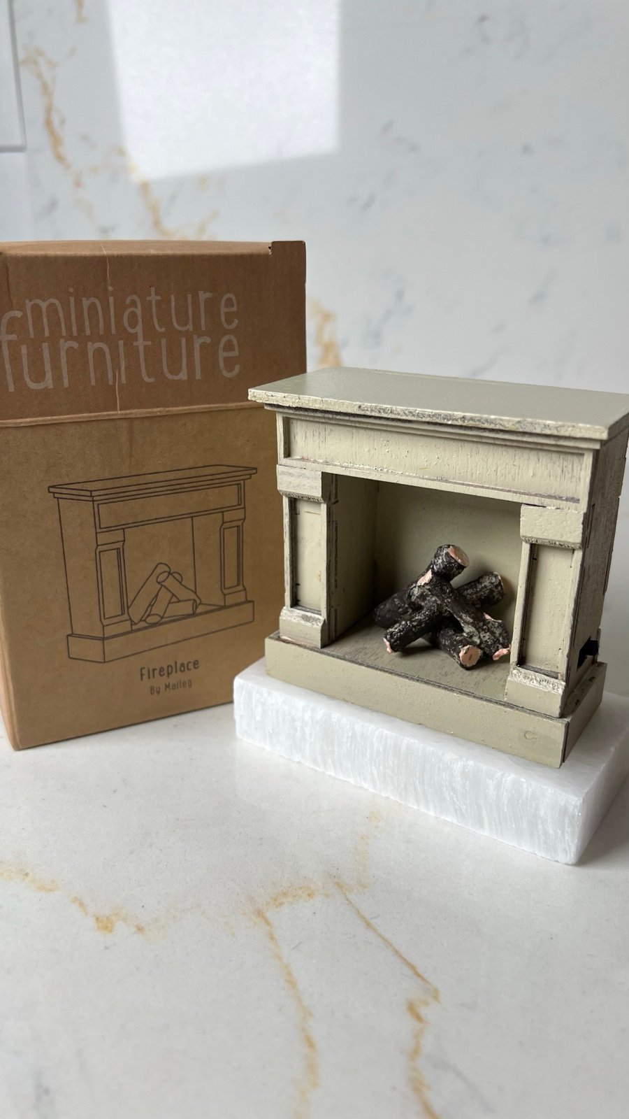 Maileg Miniature Fireplace Off White