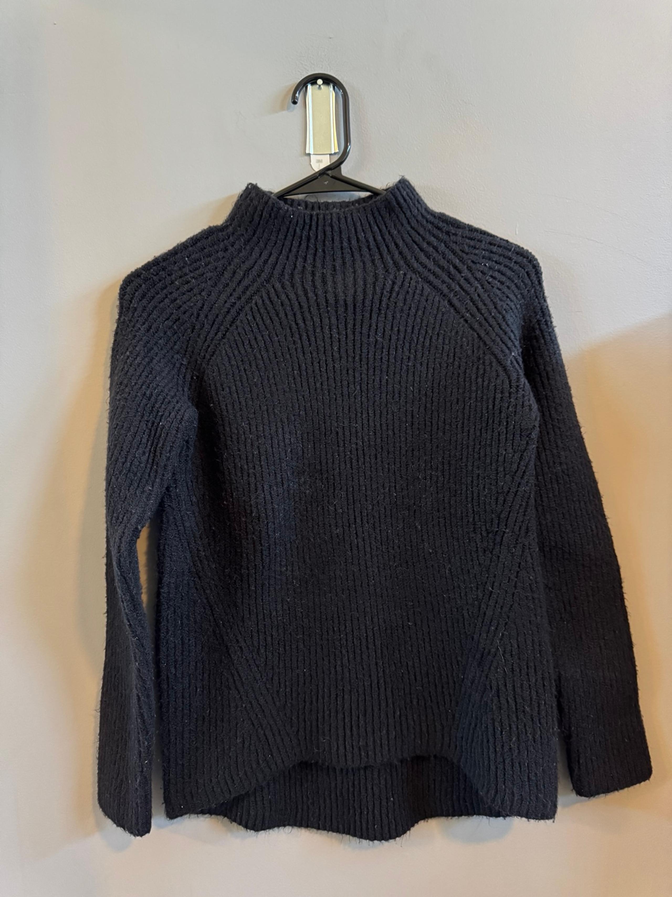 Madewell Northfield Wool Blend Mock Neck Black Sweater