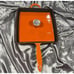 Mario Batali Dansk Cast Iron Skillet Grill Pan Orange Enameled Panini Press Lid