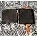 Mario Batali Dansk Cast Iron Skillet Grill Pan Orange Enameled Panini Press Lid