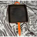 Mario Batali Dansk Cast Iron Skillet Grill Pan Orange Enameled Panini Press Lid