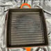 Mario Batali Dansk Cast Iron Skillet Grill Pan Orange Enameled Panini Press Lid