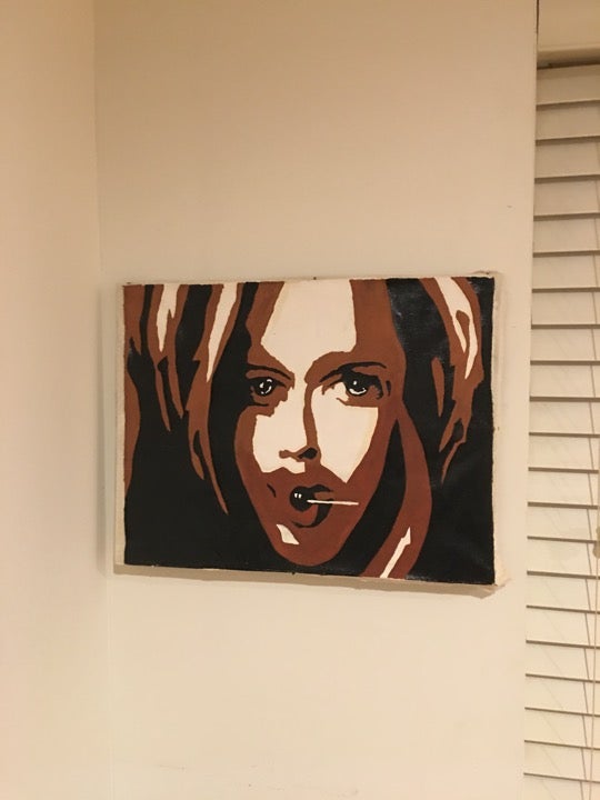 EXTRAORDINARY POP ART MID CENTURY MODERN GENUINE OIL PAINTING APPROX 18x14