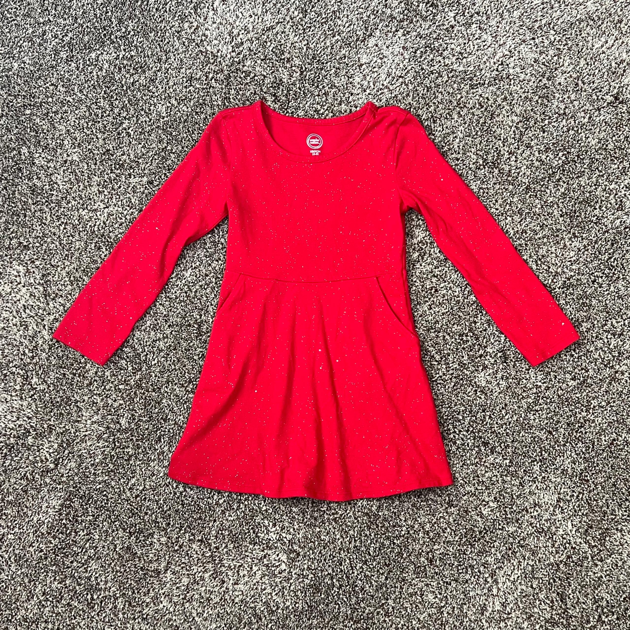 Wonder Nation Glittery Red Girls Dress - XS