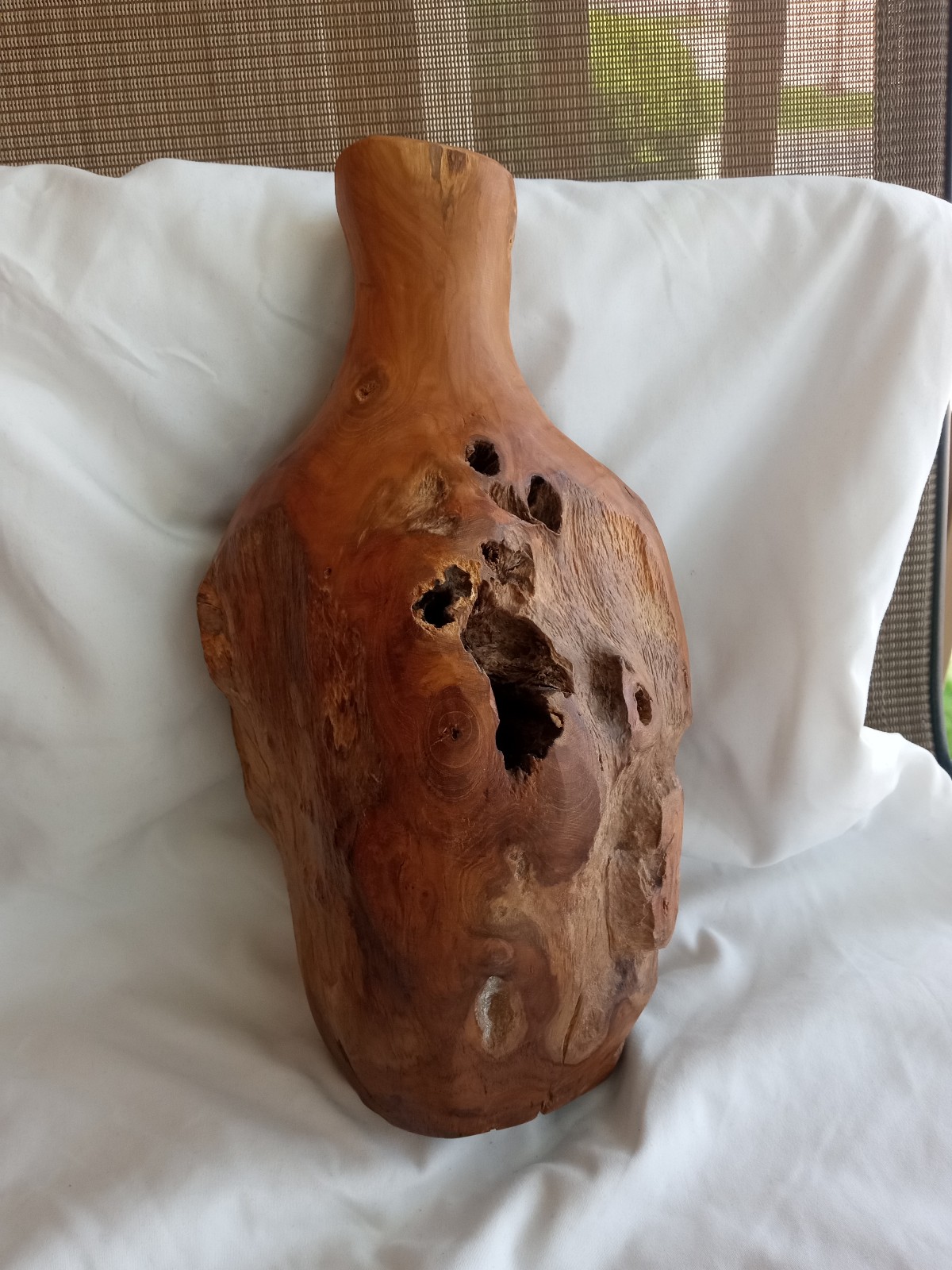 Wood carved vase /lamp base