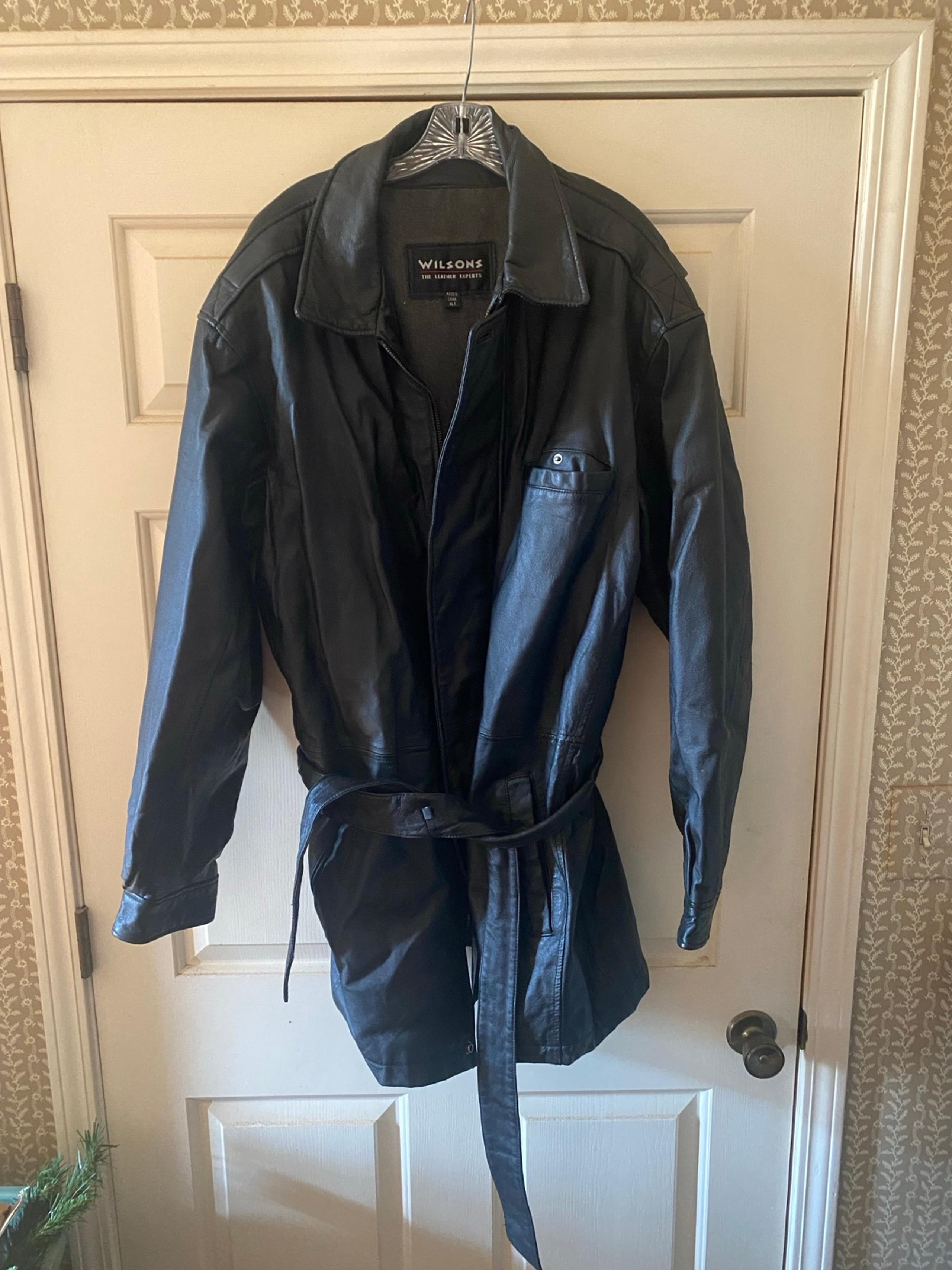 mens black leather jacket