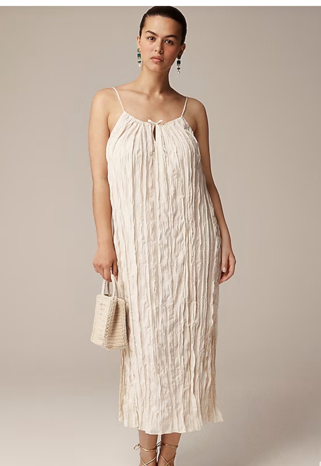 Ivory Draped Maxi NEW J.crew dress