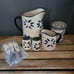 Temptation Old World Pitcher Salt Pepper Creamer Spreader Garlic Keeper Flower