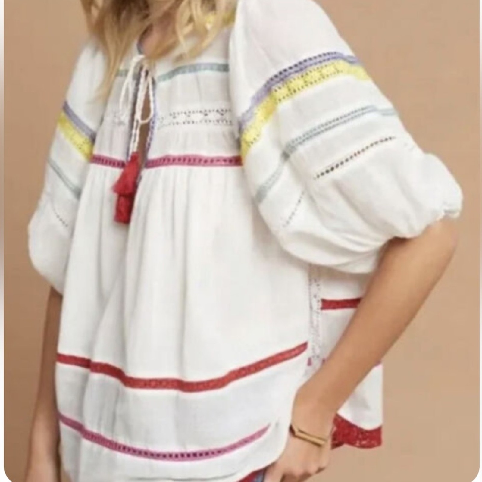 Carolina K Arizona Blouse Small Ballon Sleeves Boho
