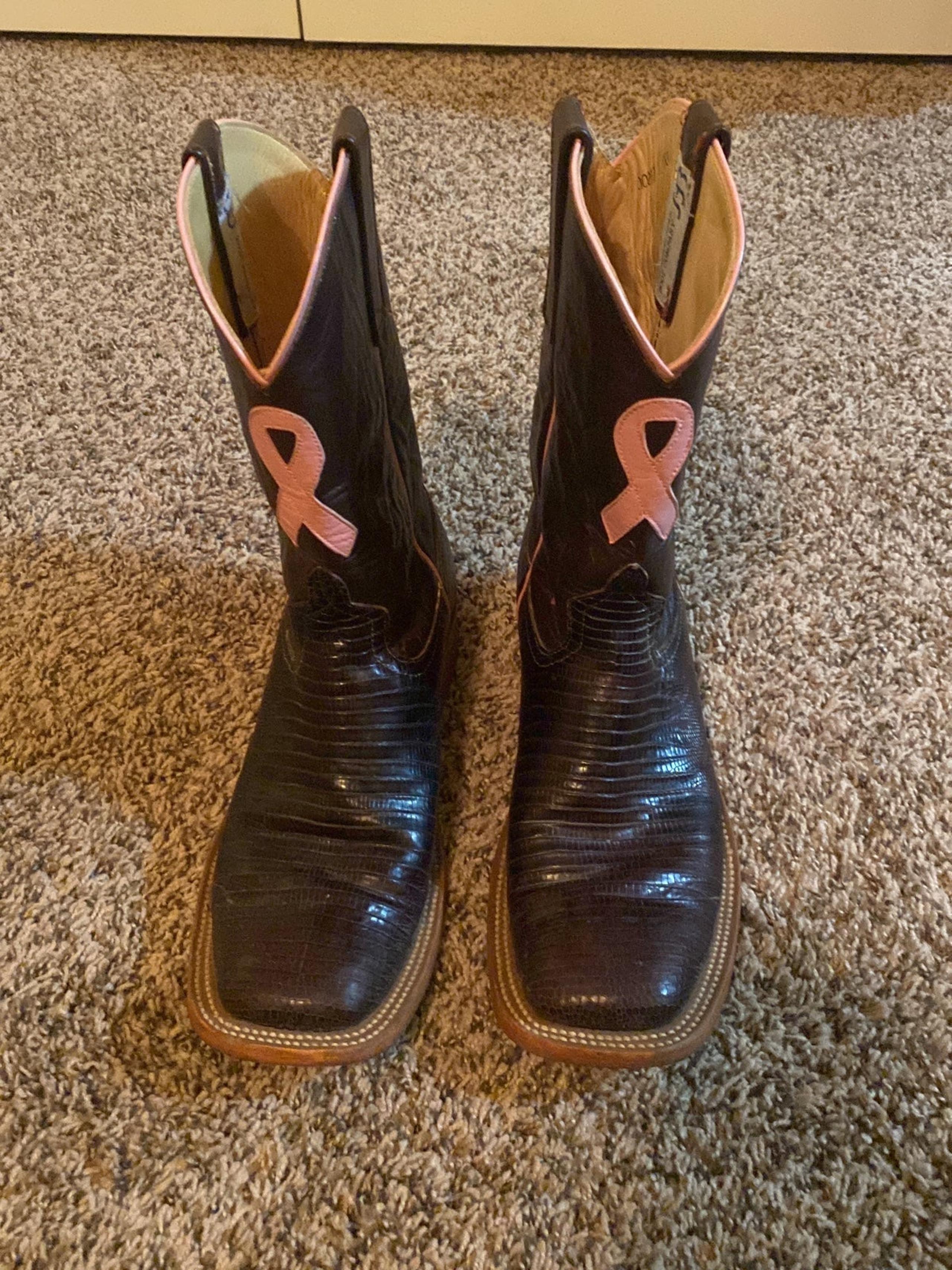 Anderson Bean Lizard Breast Cancer Awareness Boots 7B