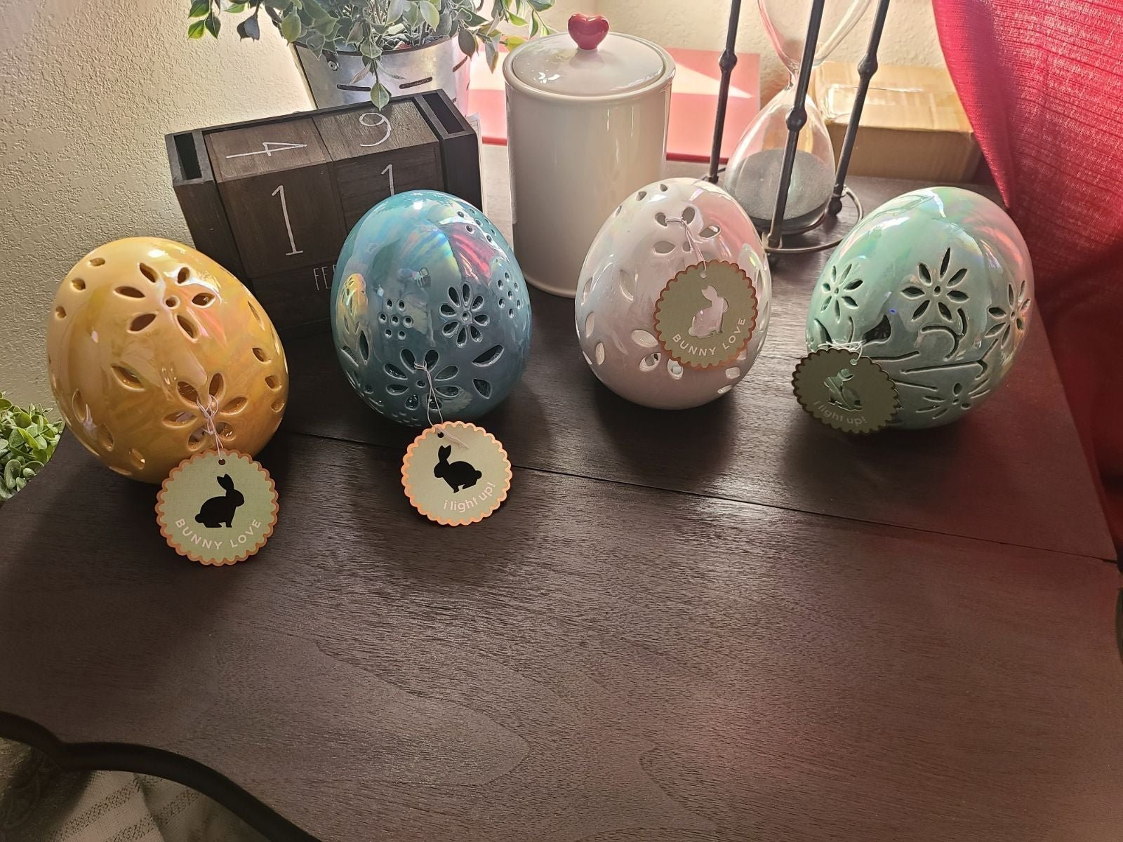 5pcs iridescent Easter Eggs Lightup Decor