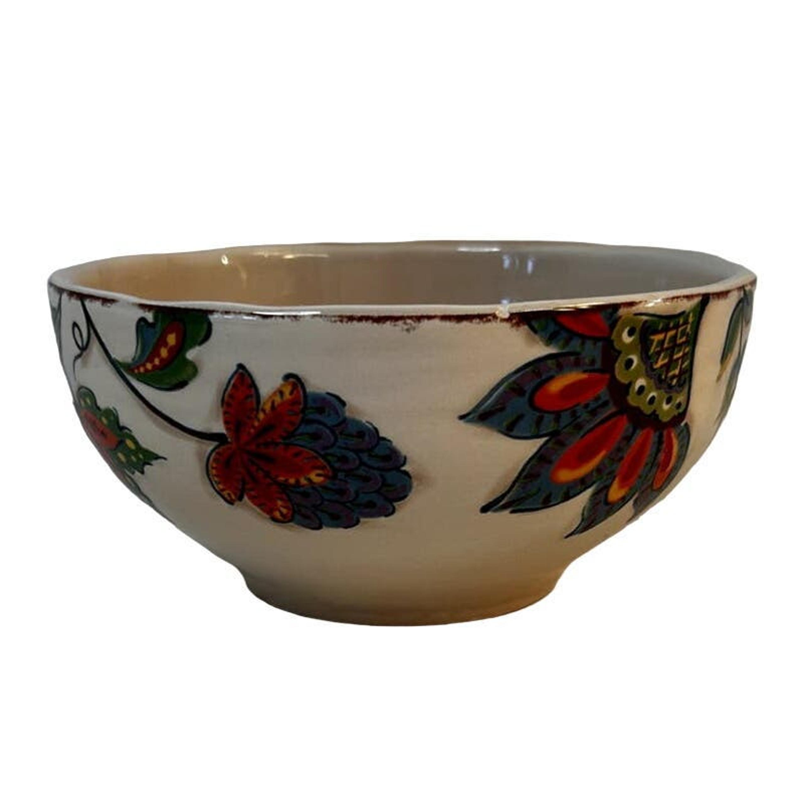 Vintage Pier 1 Imports Elizabeth Colorful Floral Ironstone Soup Cereal Bowl 6"