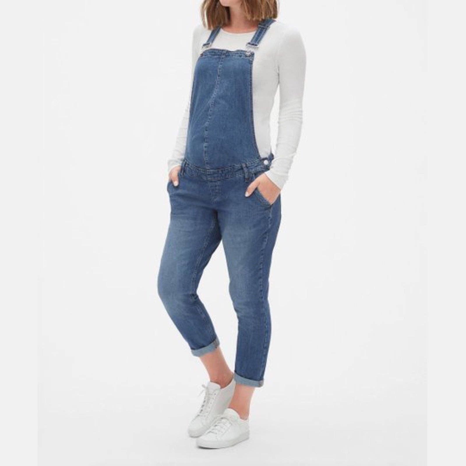 Gap Maternity Denim Overalls Medium Indigo L New!