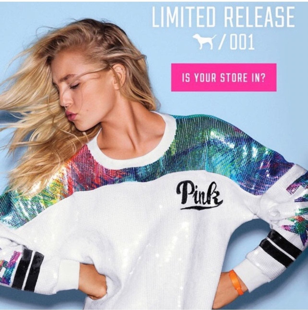 VS Pink 001 Limited Release Openback Sequin Crew