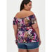 Torrid SZ 4 NWT MULTI LEAVES SUPER SOFT SMOCKED OFF SHOULDER TOP
