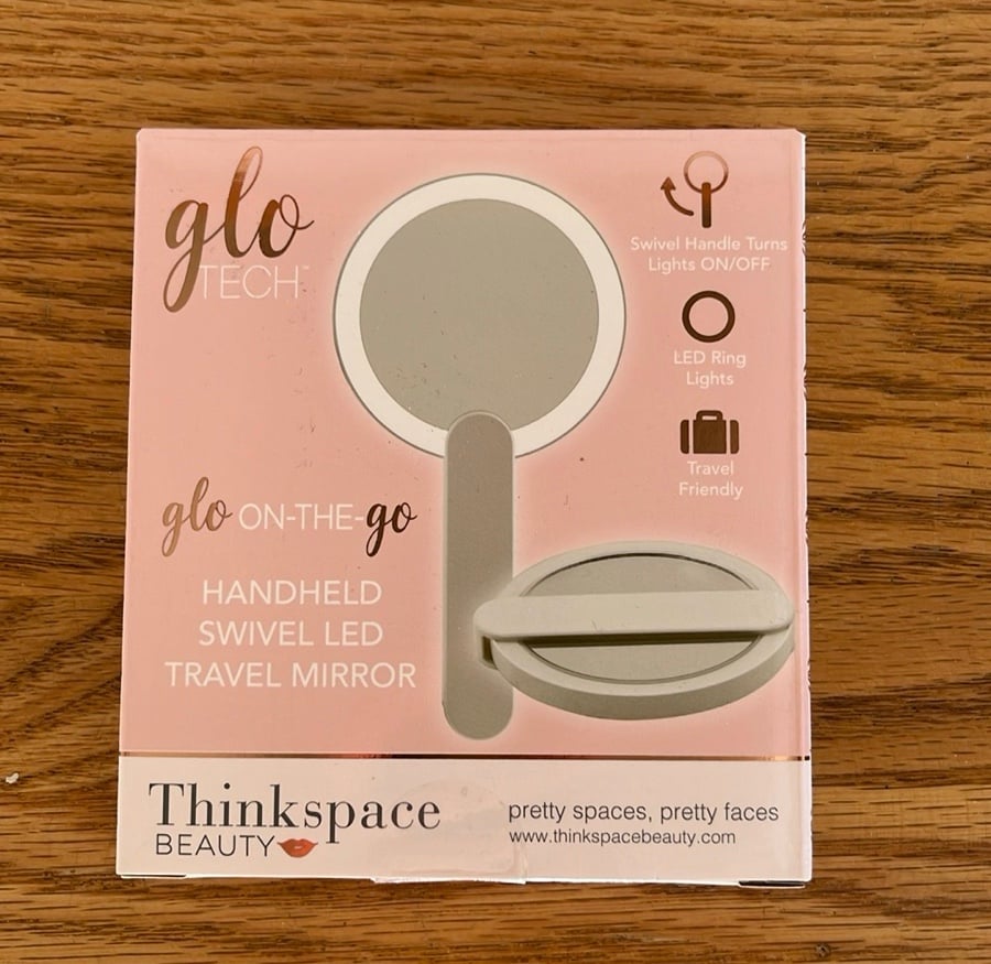 Glo tech handheld swivel led travel mirror