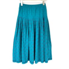 VTG 90s David Wayne Turquoise Paisley Peasant Skirt Small