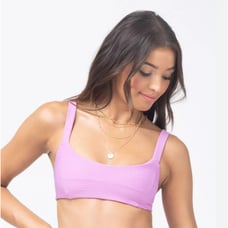 L*Space Jess Bikini Top in Rosebud Pink Ribbed Size DD NWT