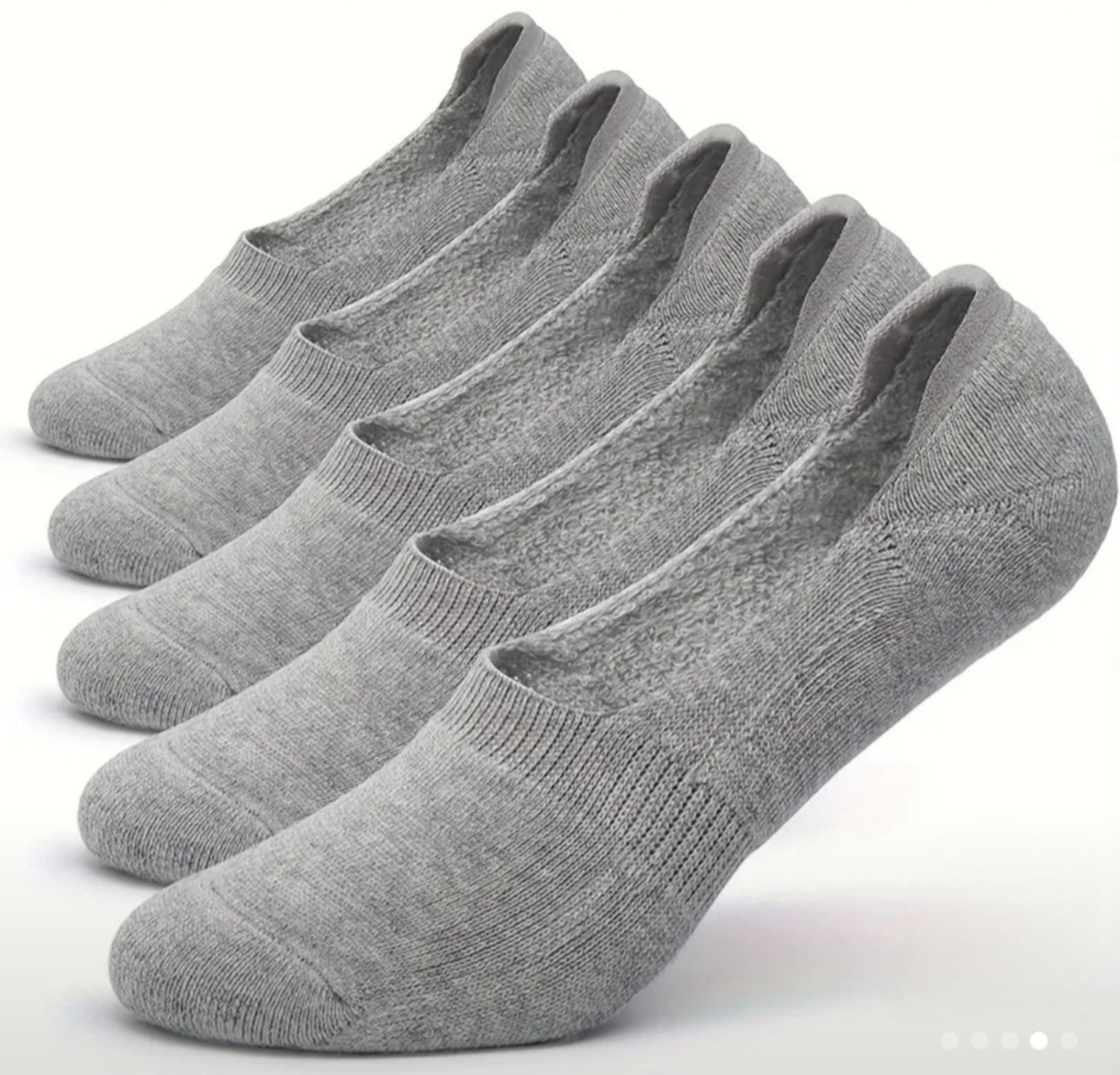 5 Pack - Womens Thick Cushioned Athletic No Show Non-slip Boat Liner Socks -grey