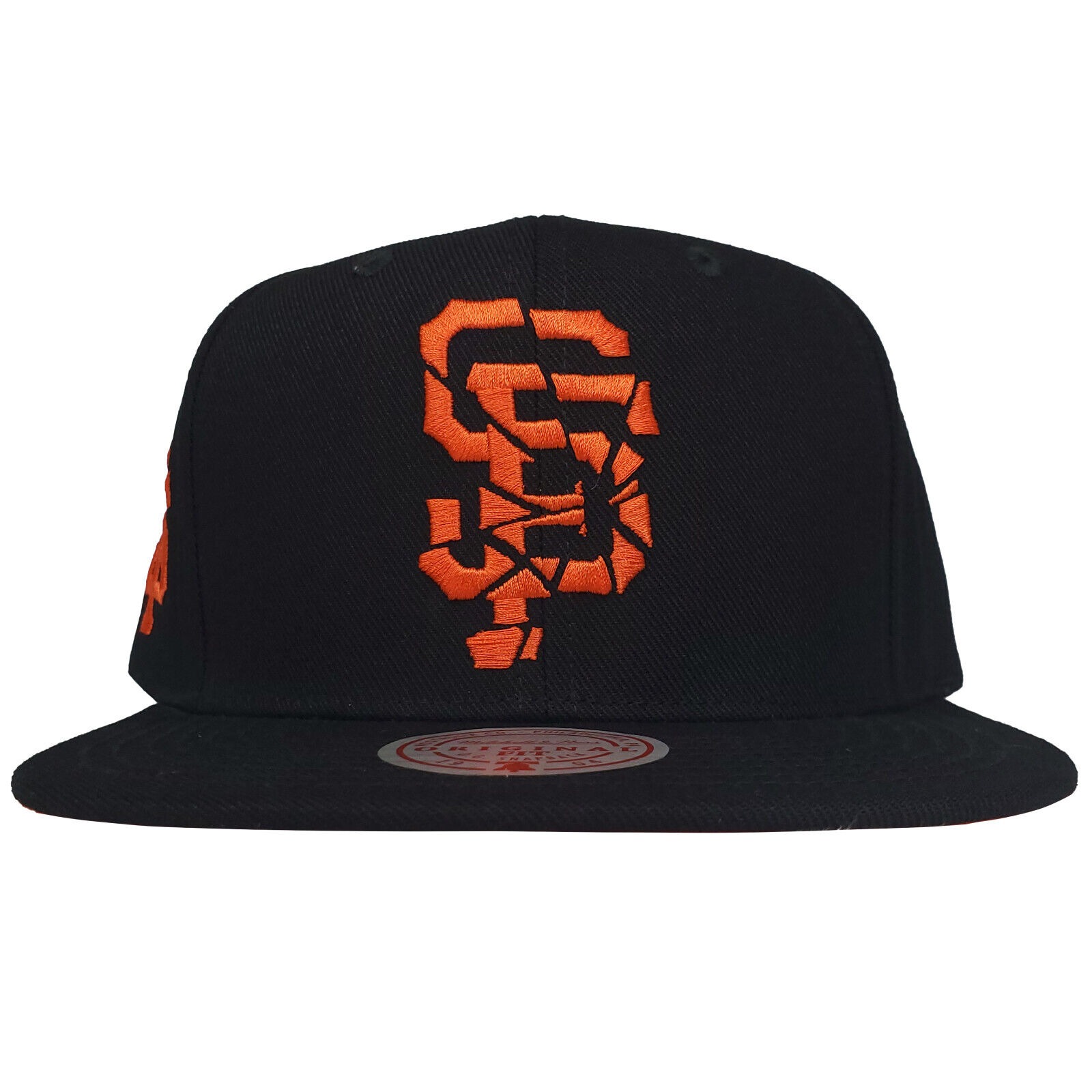 San Francisco Giants Mitchell & Ness MLB Snapback Hat Cap Shatter Logo Black NWT