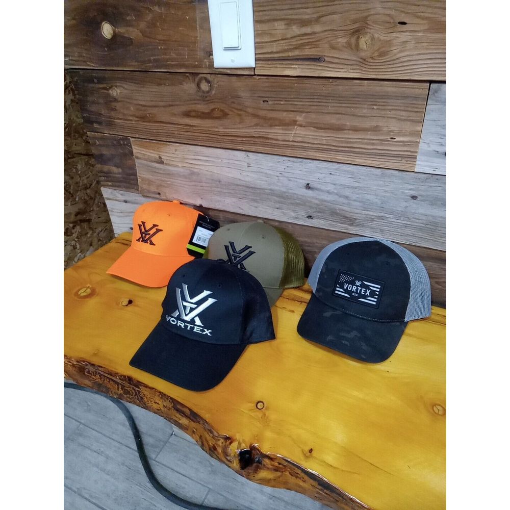 Lot of 4 Mens Vortex Hats Camo Urban Blaze Orange Olive Black Snap Back
