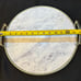 Contemporary 13.75 Round White Marble With Brass Handles Drinks Serving Tray