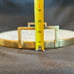 Contemporary 13.75 Round White Marble With Brass Handles Drinks Serving Tray