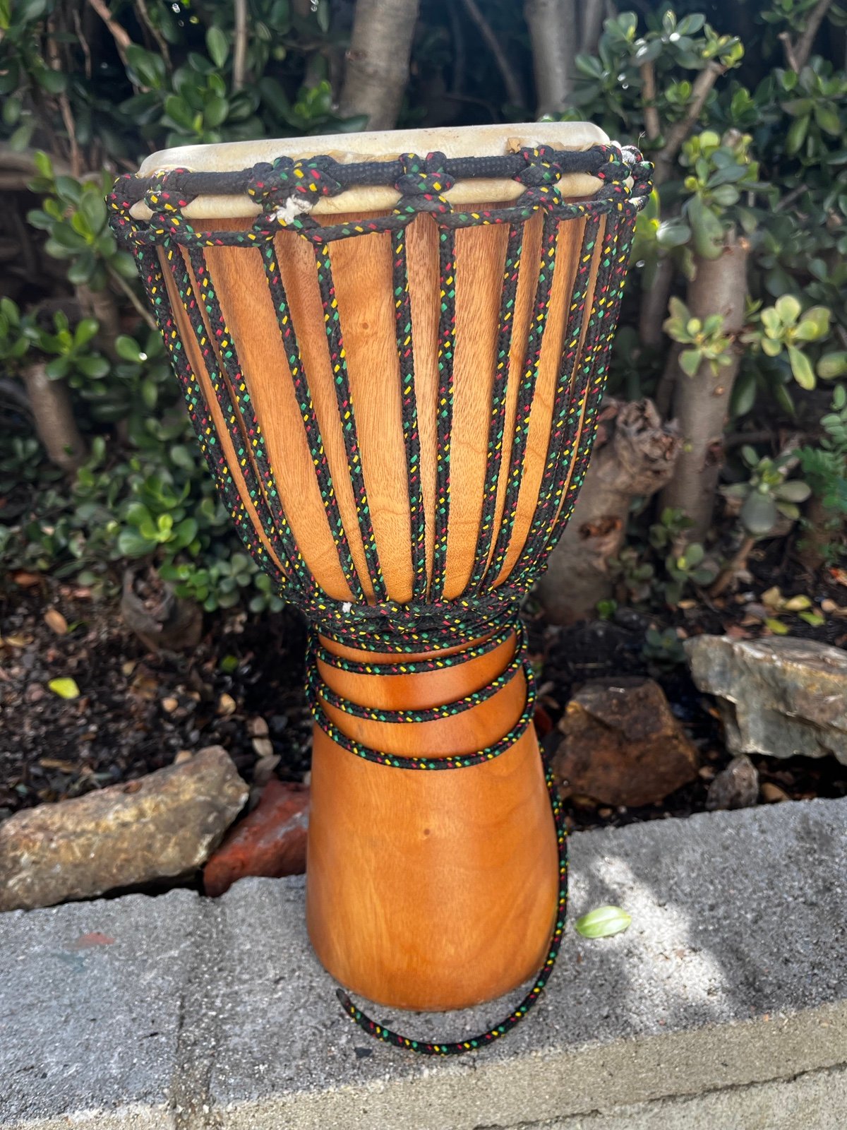 Hand carved wooden hand drum from Bali-16x8 inches