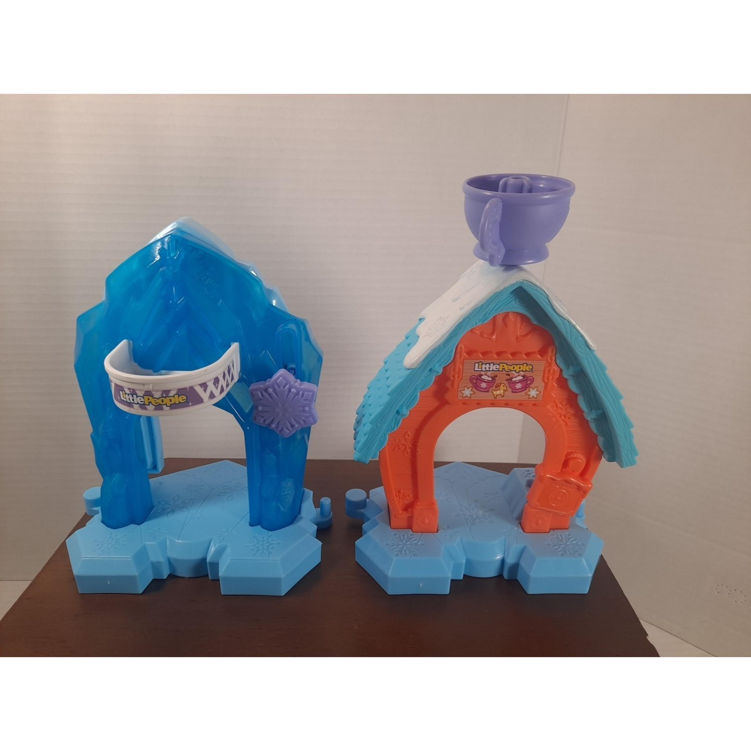 2021 Disney Frozen Fisher Price Little People Toy Playset Olaf's Cafe Elsa Stand