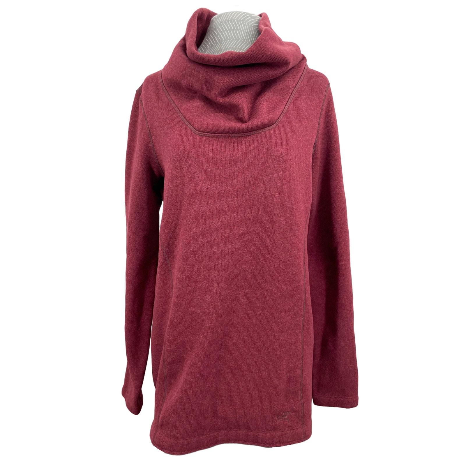 Arc’teryx Desira Tunic Cowl Neck Sweater Zinfandel Red Maroon Fleece Pullover L