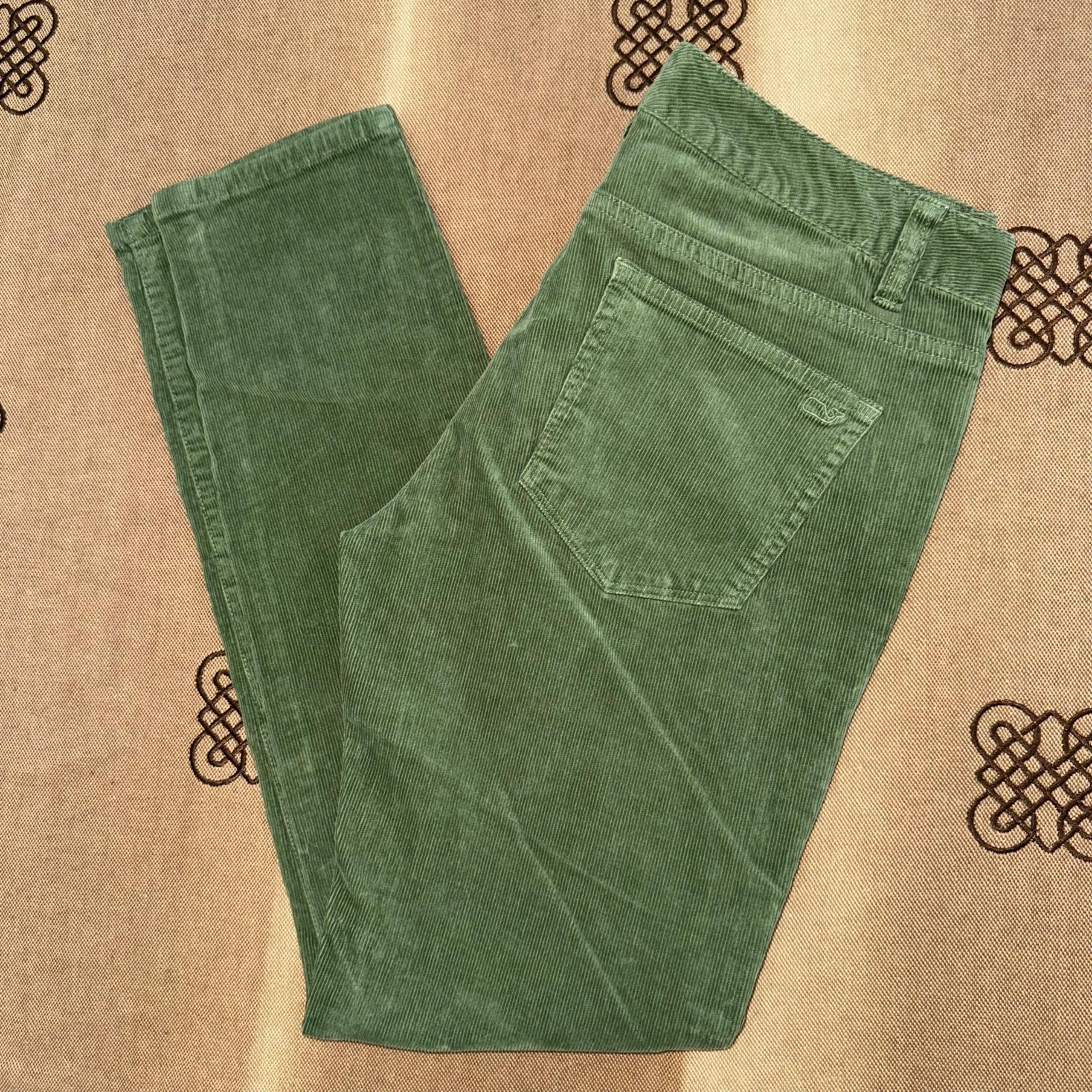 Vineyard Vines Women'S Green Corduroy Skinny Pants Size 6