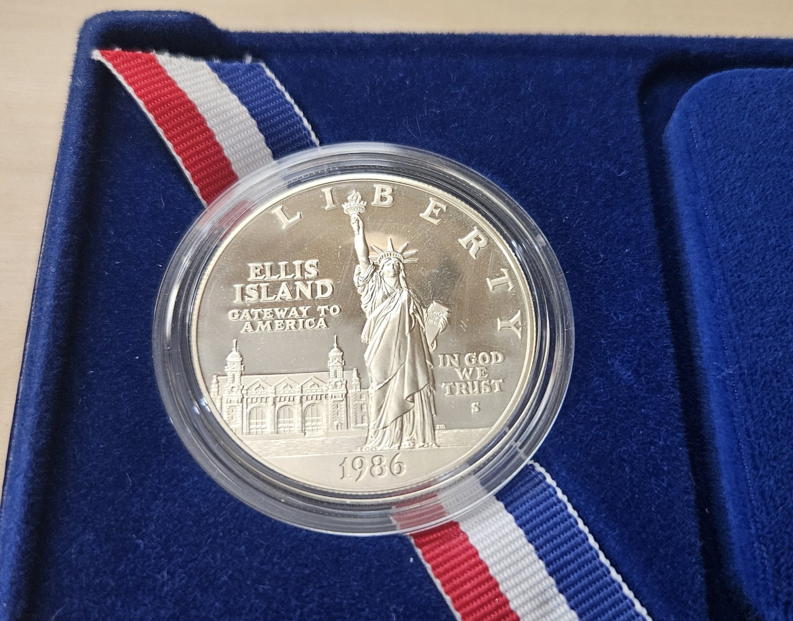 1986 - S Statue of Liberty Ellis Island Proof Silver Dollar