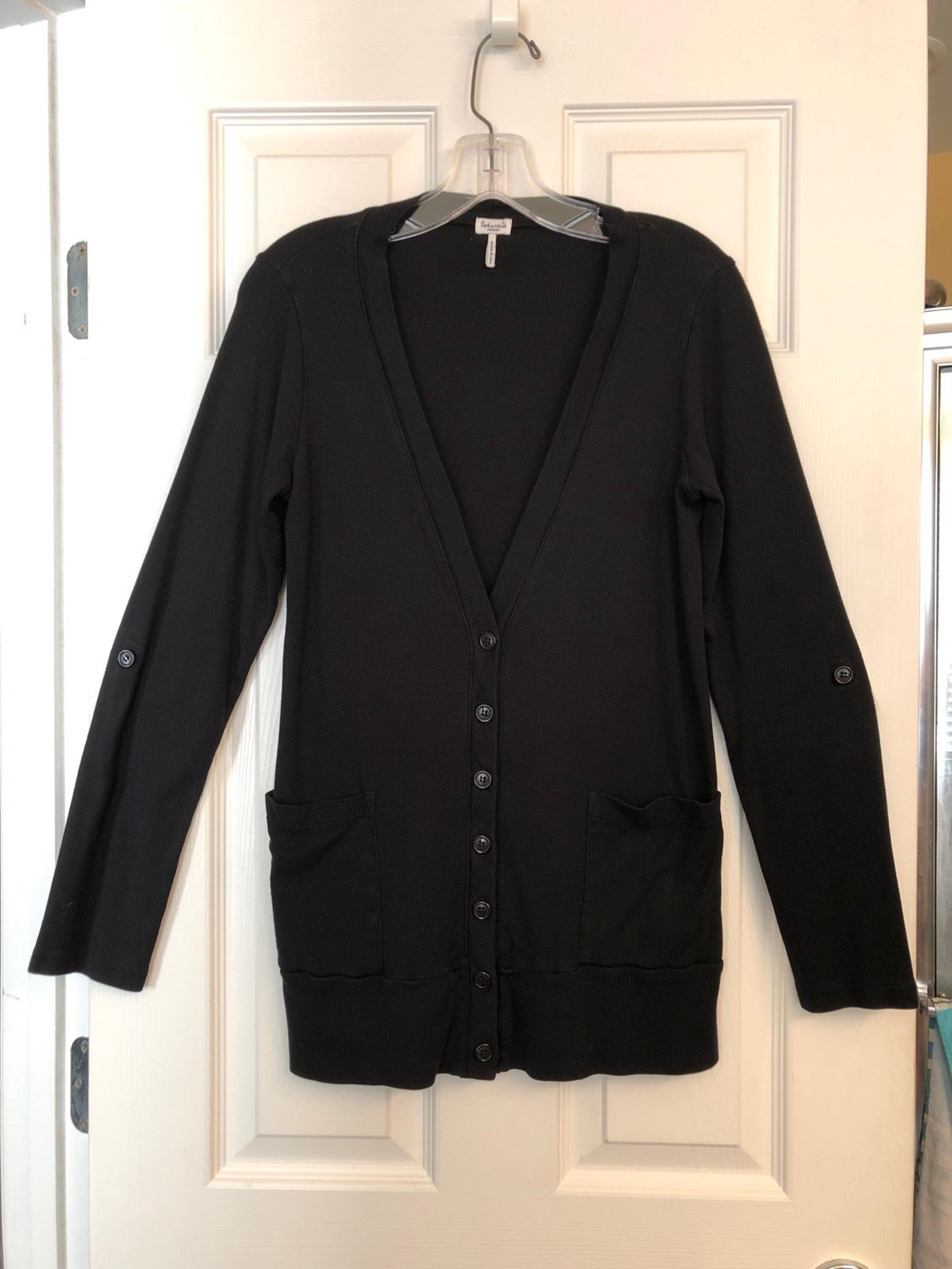 Black M button down V-neck Cardigan