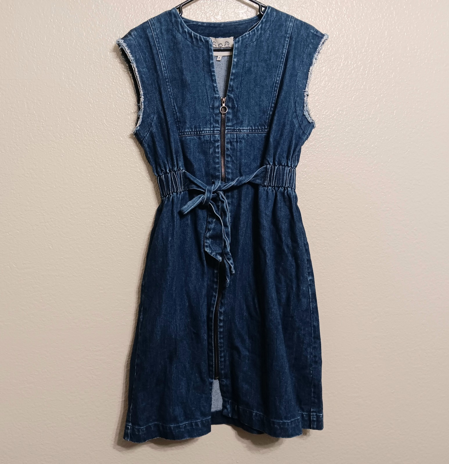 Sea New York Blue Denim Zip Front Dress