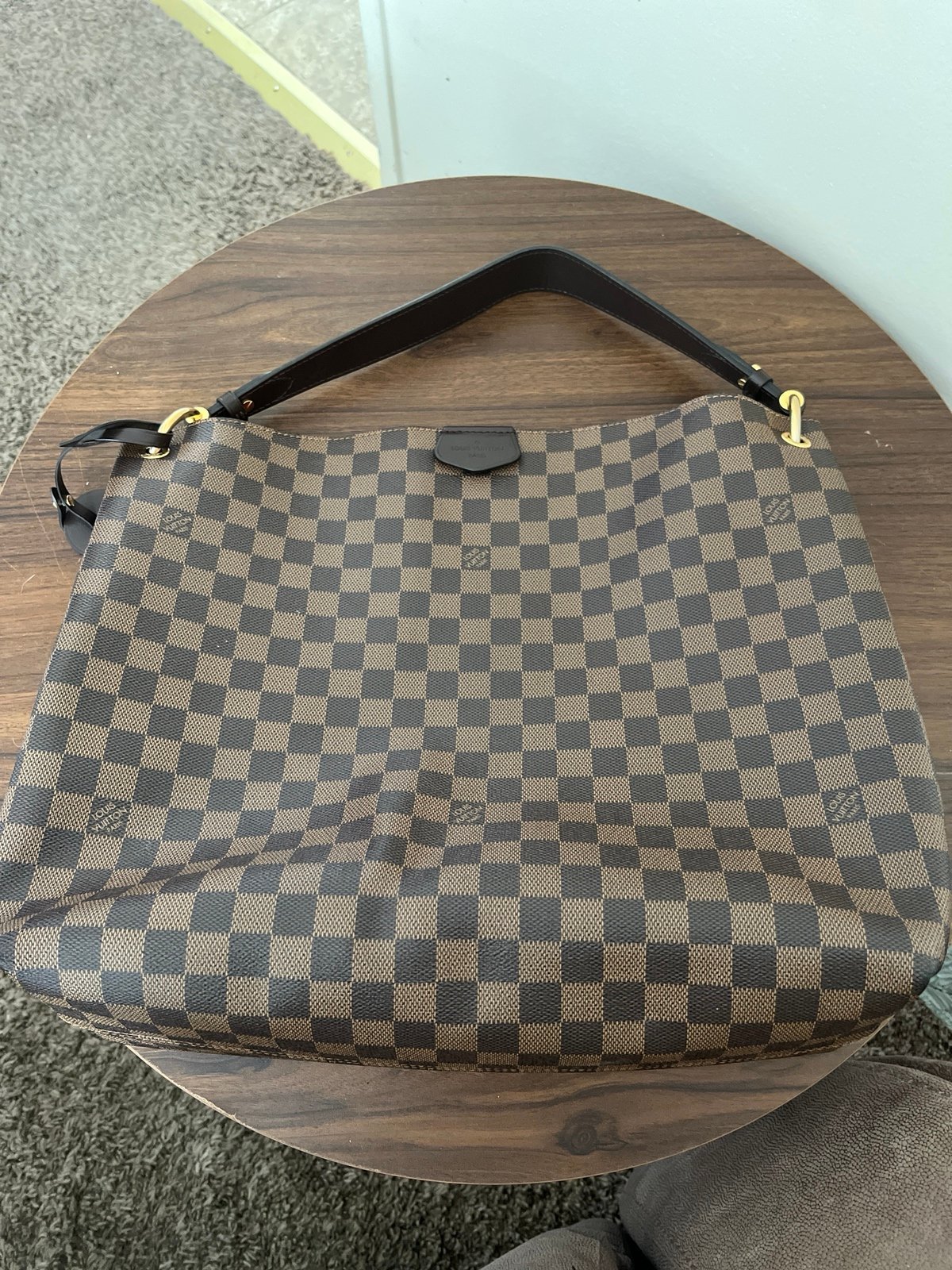 Louis Vuitton Graceful MM Check Brown Handbag