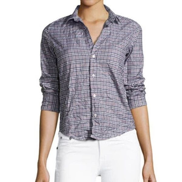 FRANK AND EILEEN Barry Long Sleeve Plaid Button Down Shirt Gray Size XS