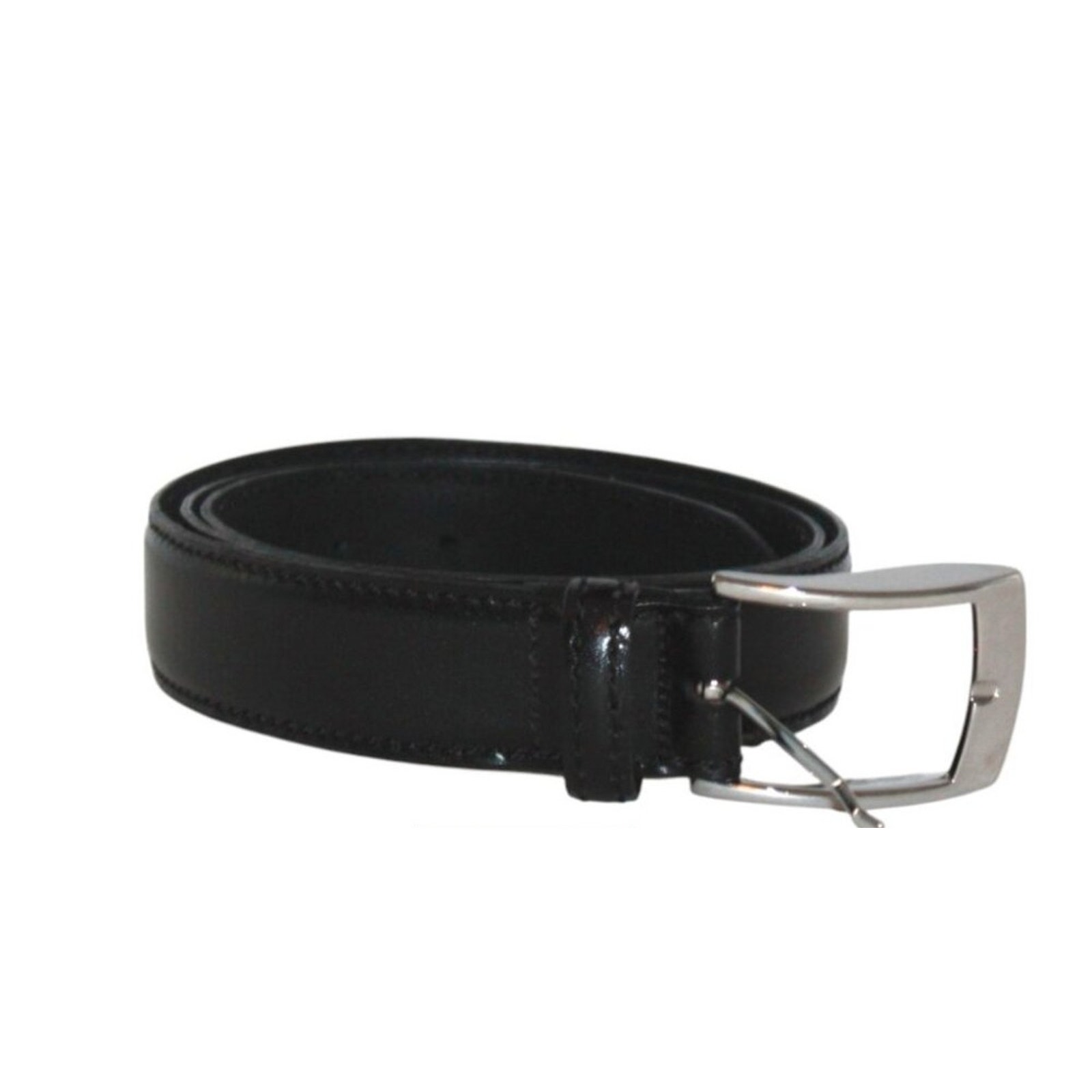 Bachrach Made in Italy Men's Black Leather Belt Size EU 40/100 US 38