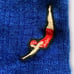 Jantzen wool swim trunks, vintage 30s/1930s, blue, Jantzen Embroidered swimmer