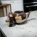 Rare Gibson Brown And Silver Tea Pot With Lid High Raised Greek-Roman Cherubs