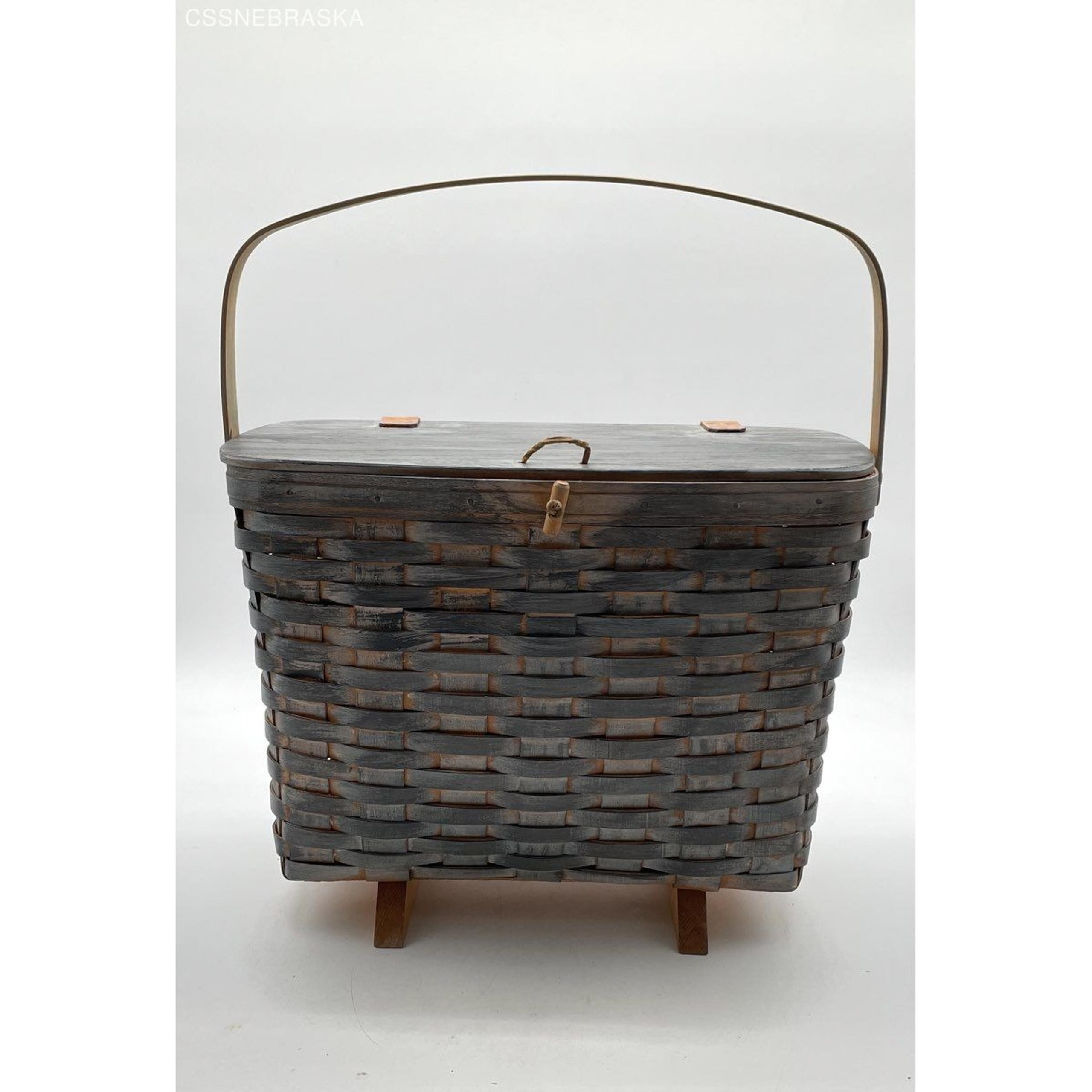 Longaberger 1996 Rich Gray Large Picnic Basket