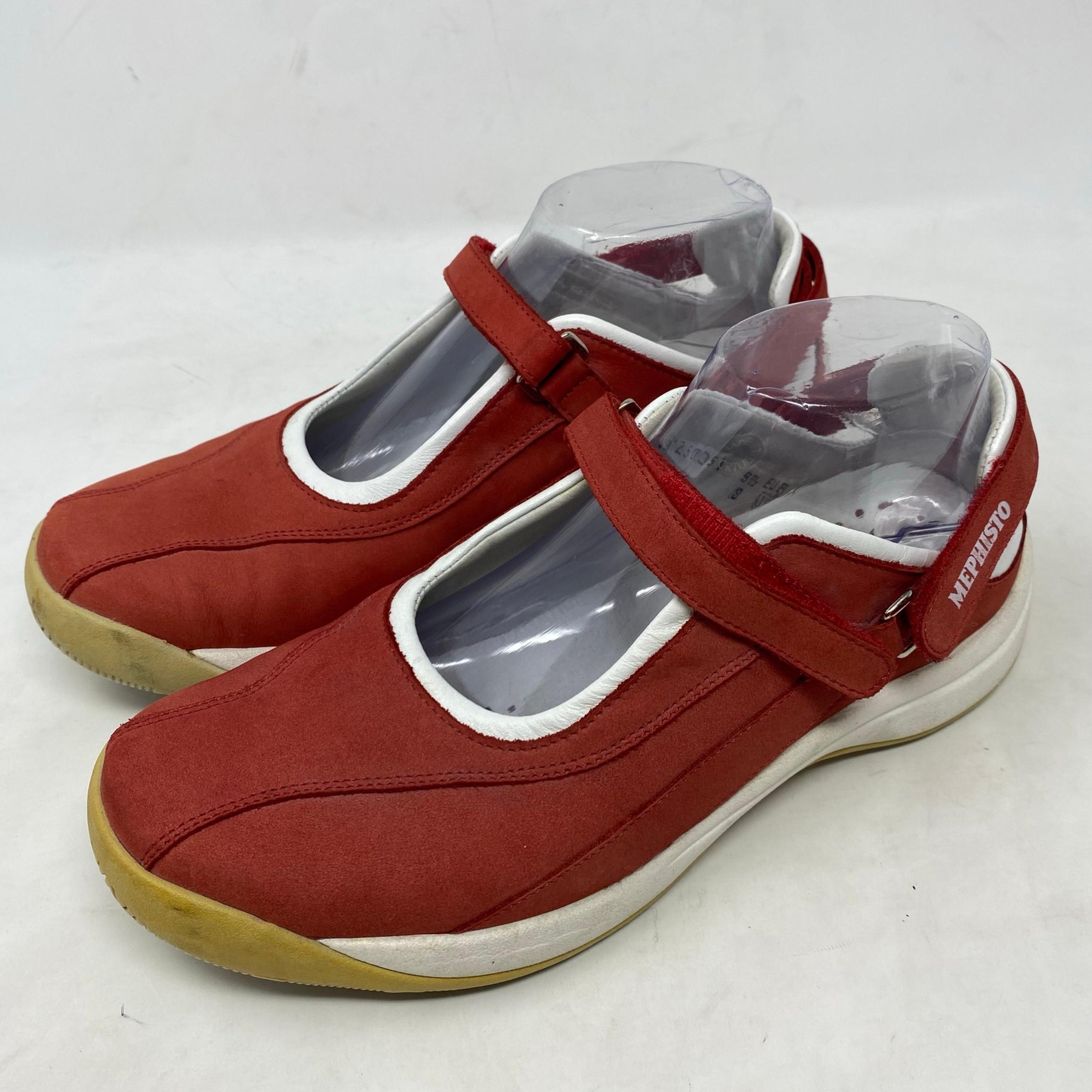 Mephisto Runoff Air Red Leather Buckle Mary Jane Clogs Womens Size 8