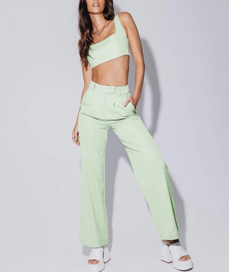 NWT Princess Polly Huxley Set Sage Green
