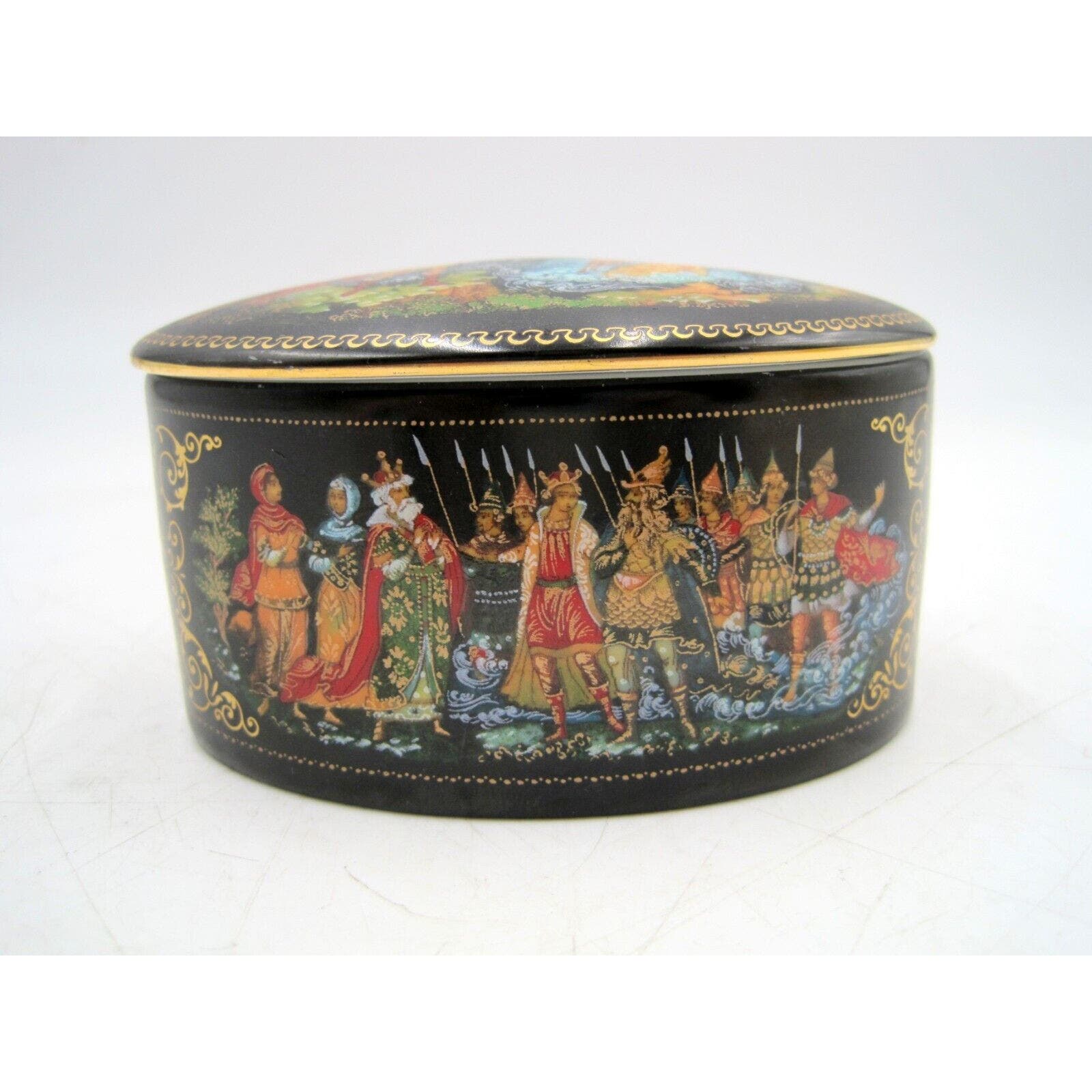 Vintage USSR The Legend Of Tsar Sultan Trinket Box, USSR Porcelain 1989 Box
