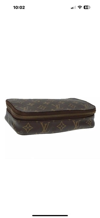 995 Authentic LOUIS VUITTON Paris Monogram Poche Carlo Leather Jewlery Box