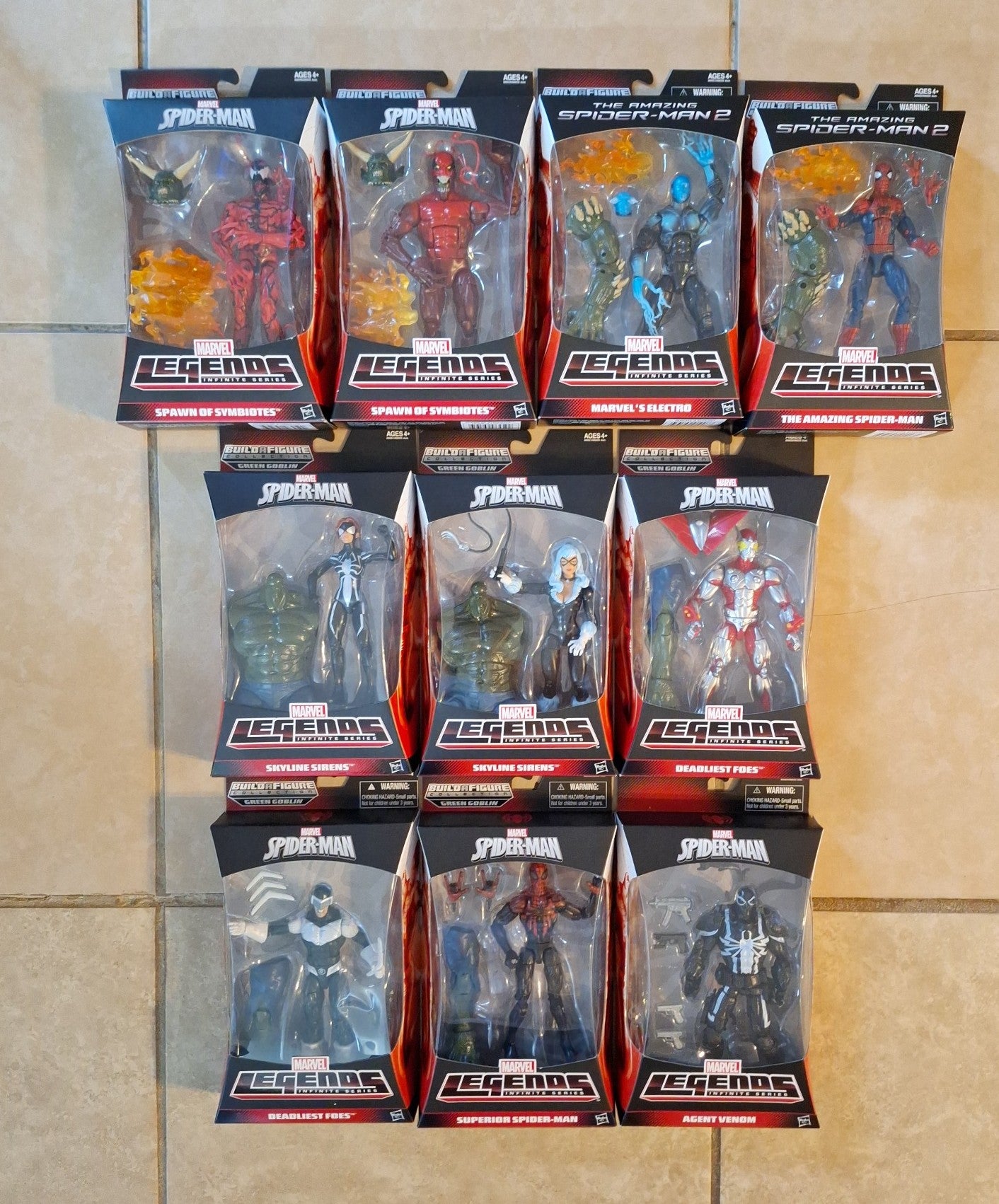 Marvel Legends Infinite Series Amazing Spider-Man 2 GREEN GOBLIN BAF Set of 10