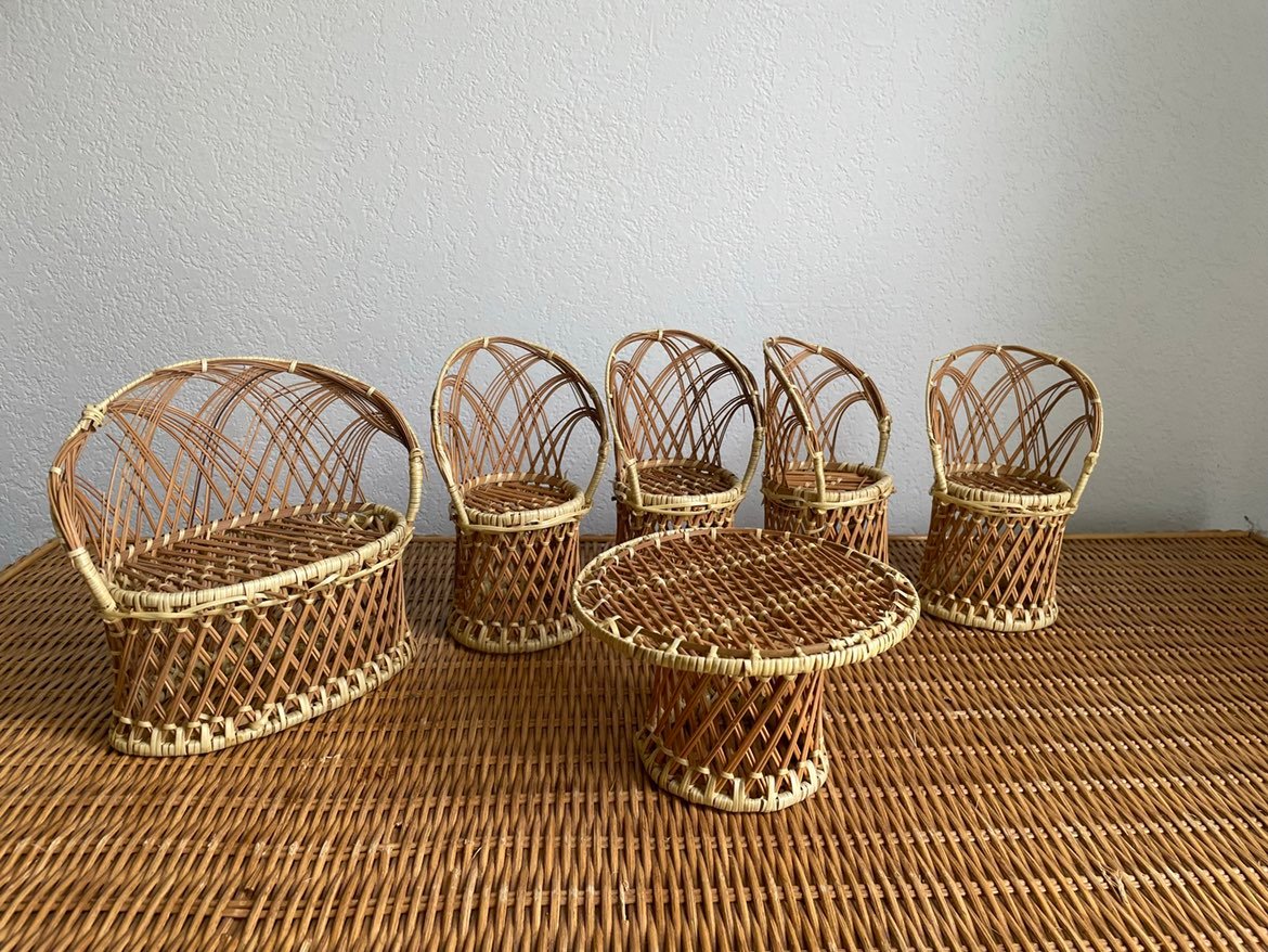 Wicker Dollhouse furniture